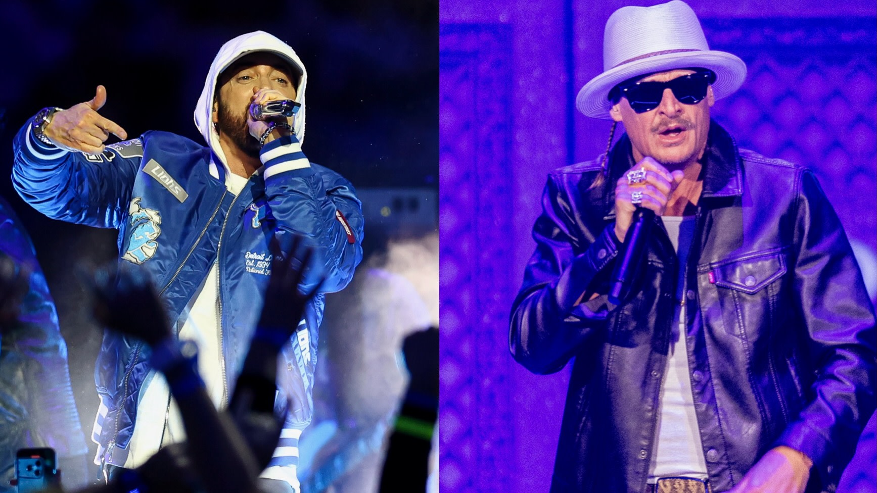 (L-R) Eminem and Kid Rock.