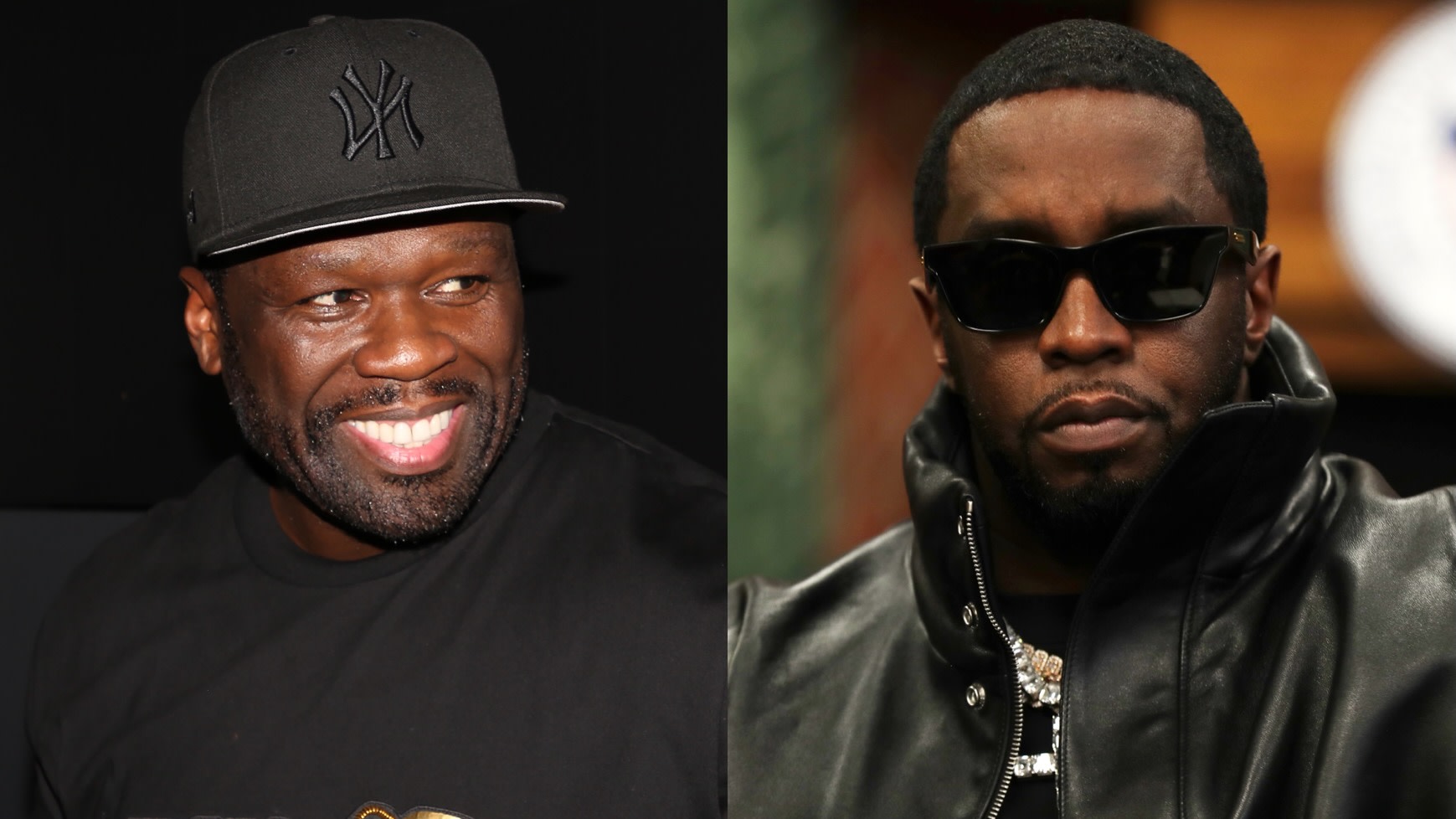 (L-R) 50 Cent and Diddy.