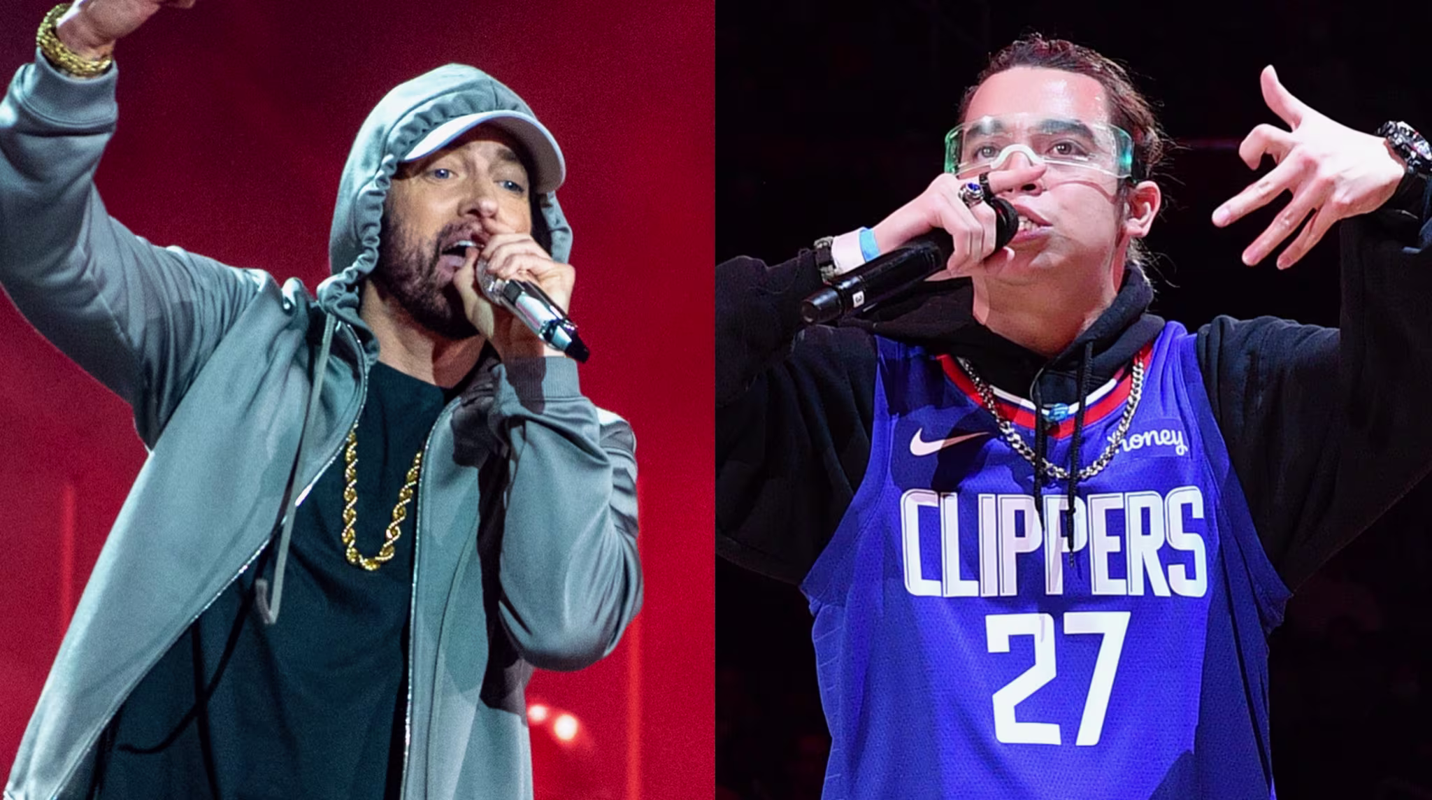 (L-R) Eminem and Ez Mil.