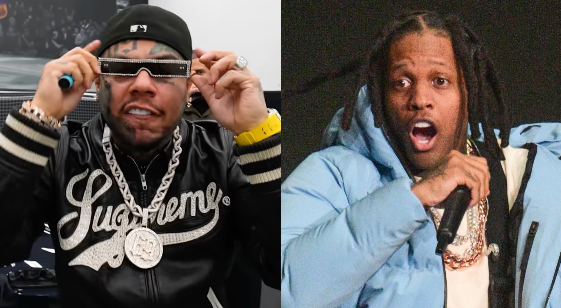 (L-R) 6ix9ine and Lil Durk.