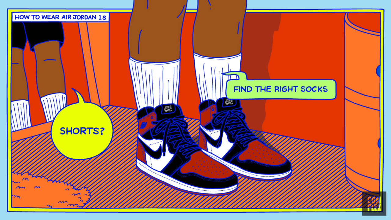 how to wear shorts with jordan 1