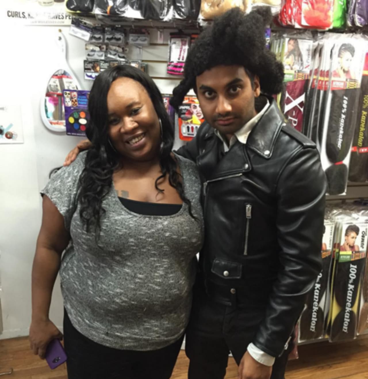 aziz ansari leather jacket