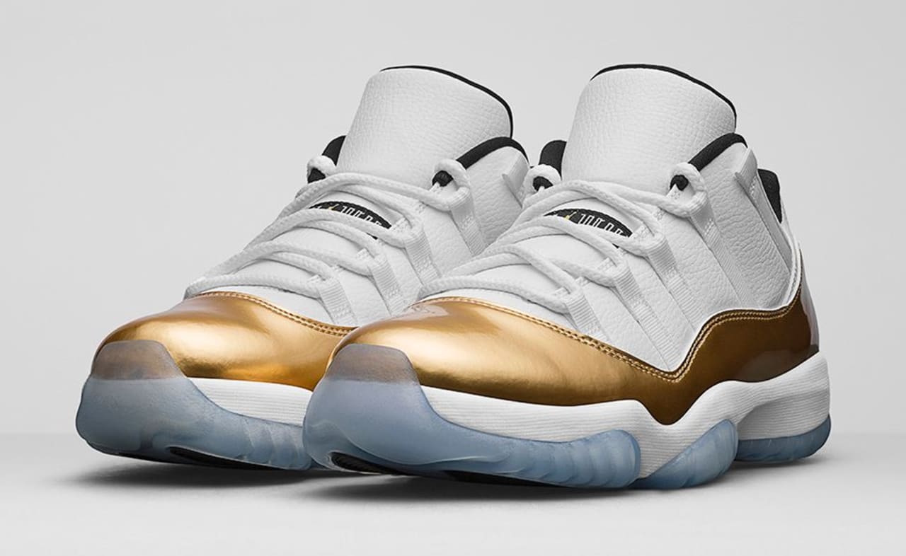 gold jordan 11 high
