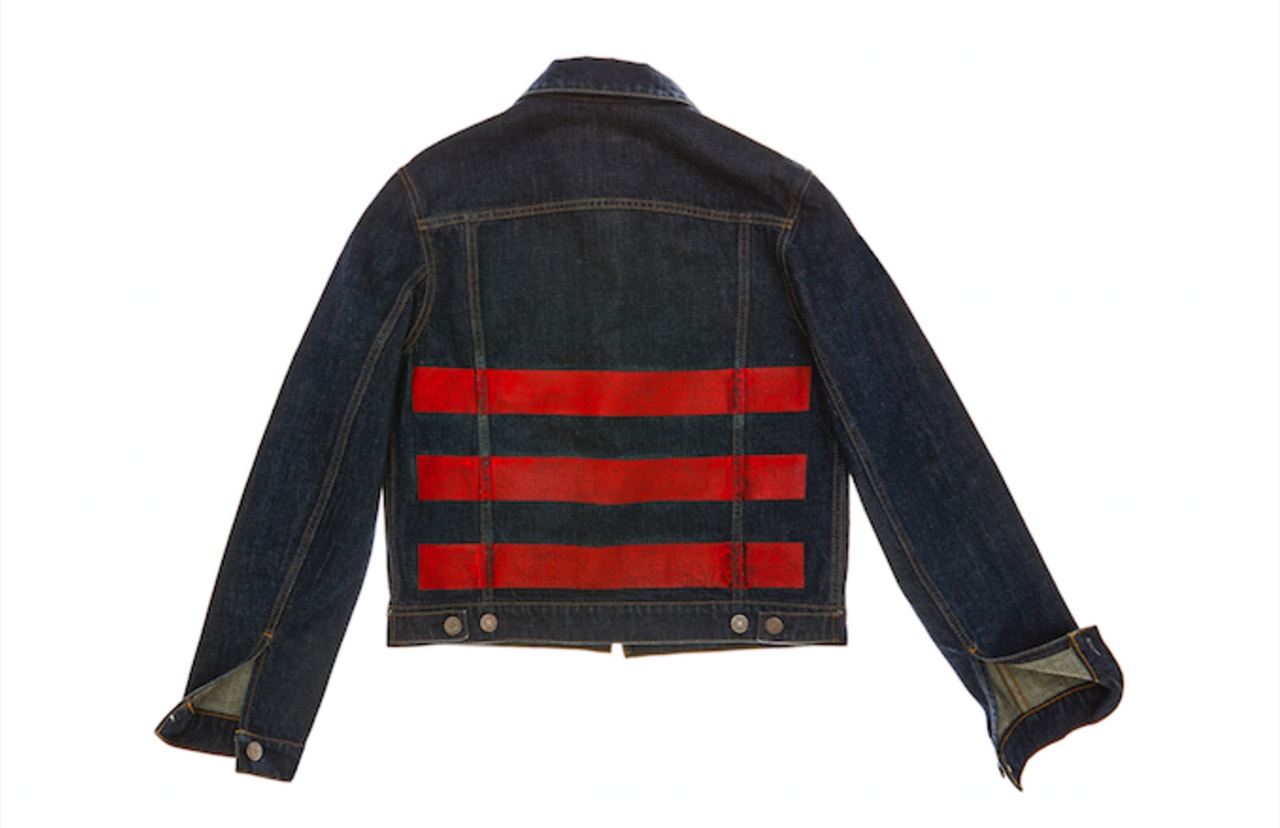 helmut lang striped denim jacket