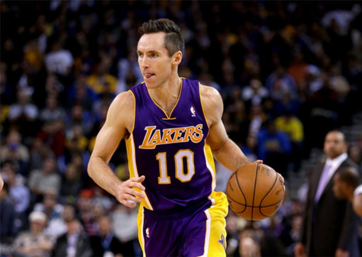 Los Angeles Lakers guard and Canadian basketball star Steve Nash