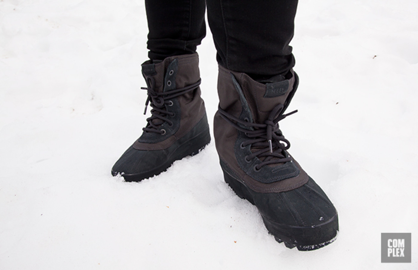 Yeezy Boots in the Snow 