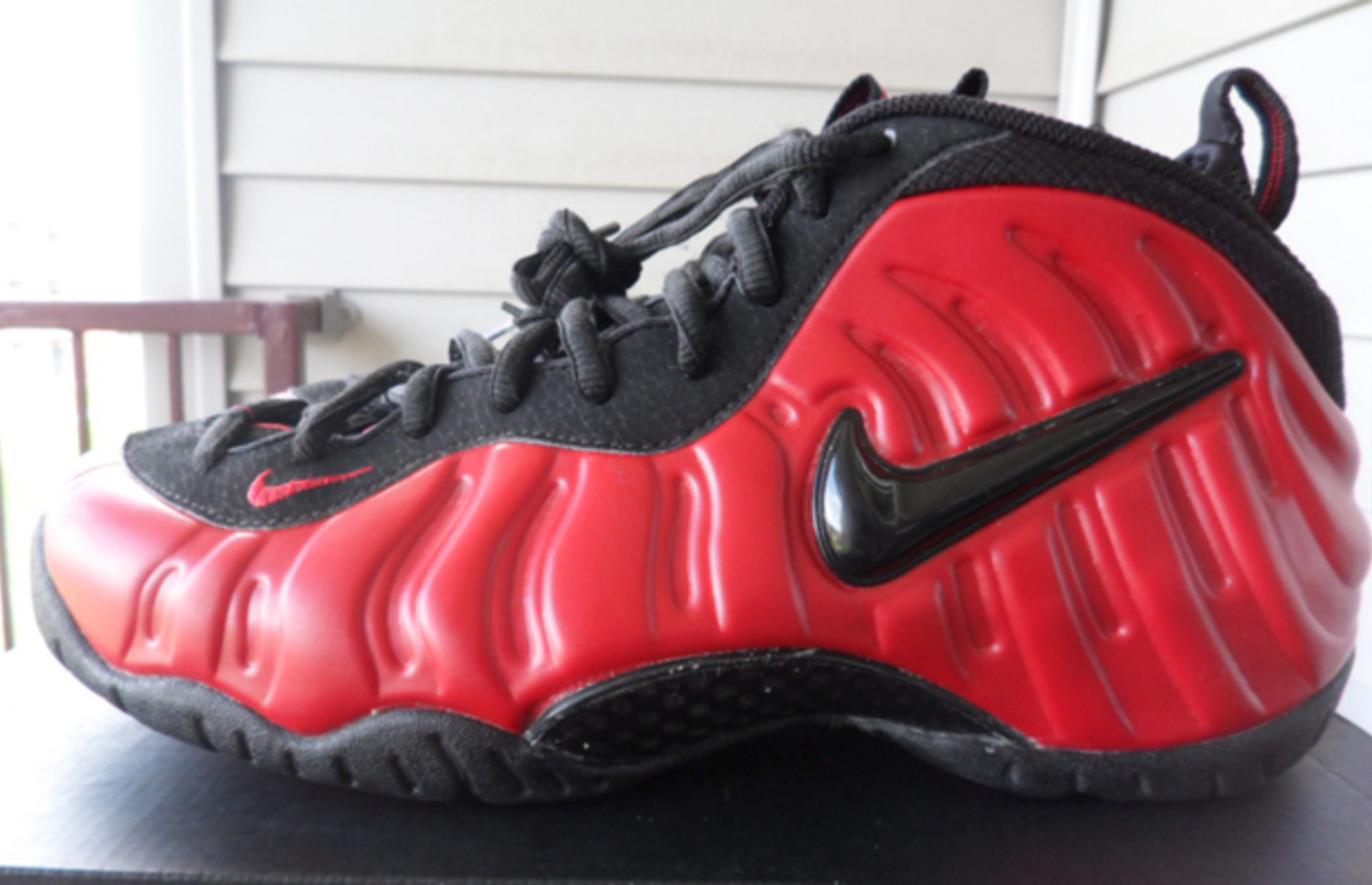 red black and white snakeskin foamposites