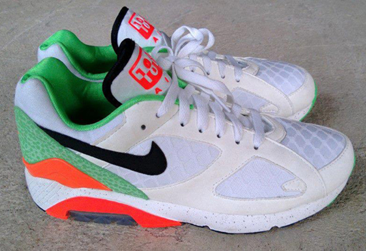 white green orange air max