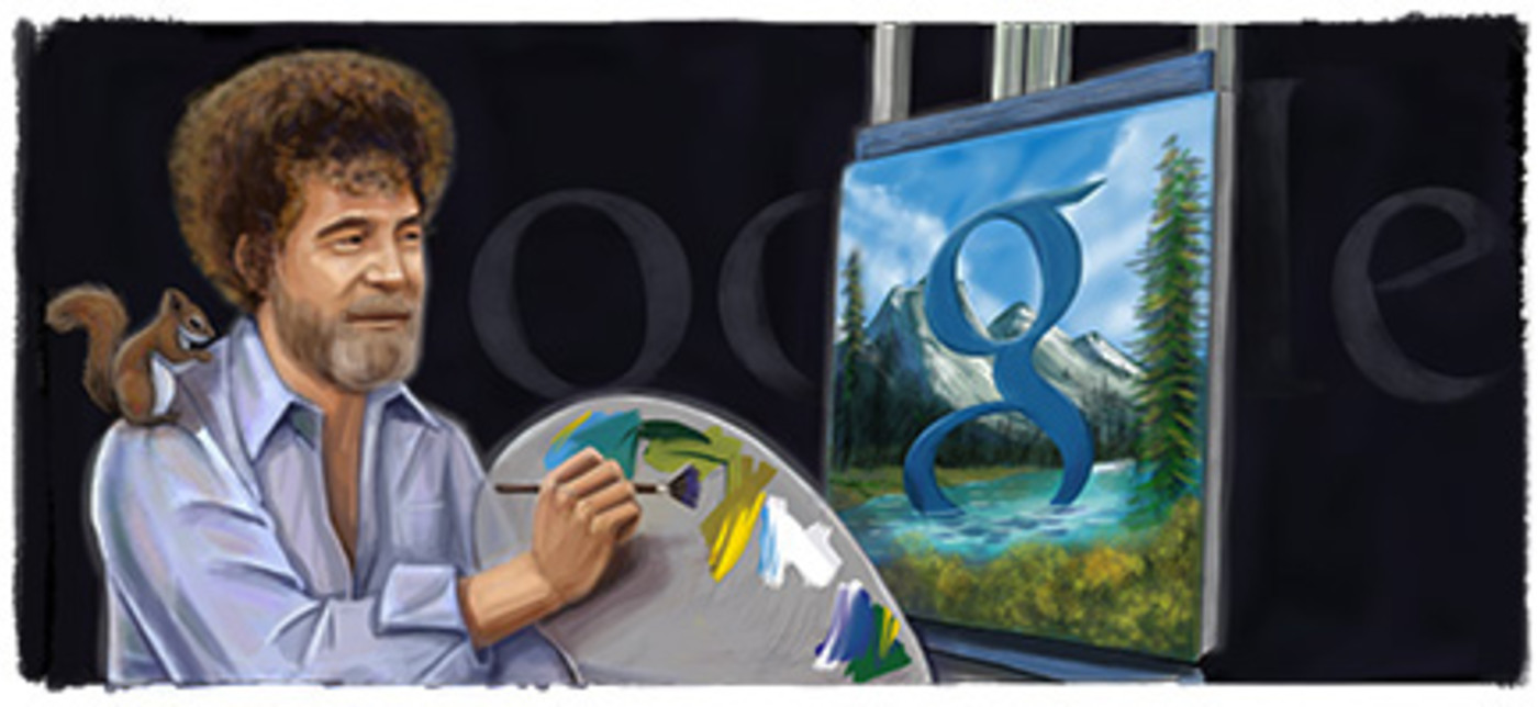 Today S Google Doodle Celebrates The Late Painter Bob Ross On His Birthday Complex