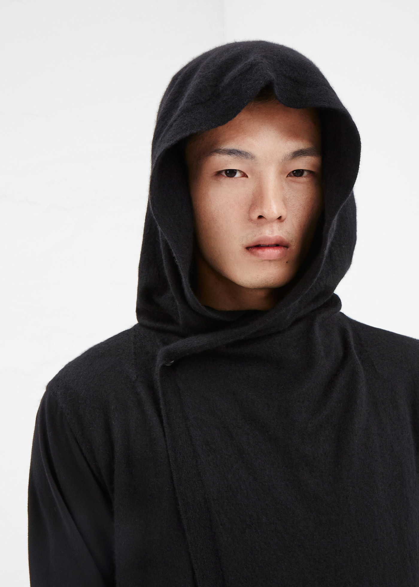 rick owens hooded cardigan