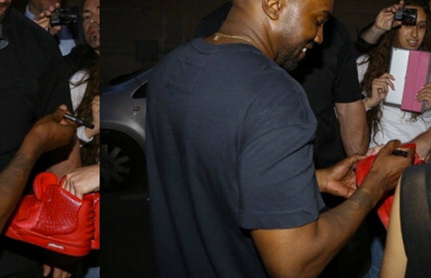 kanye west wearing red octobers