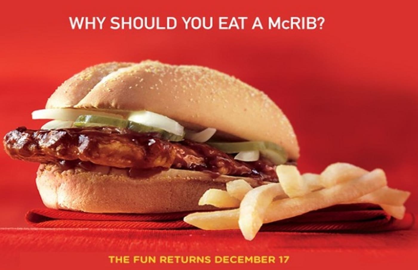 The McRib Returns Next Week Complex