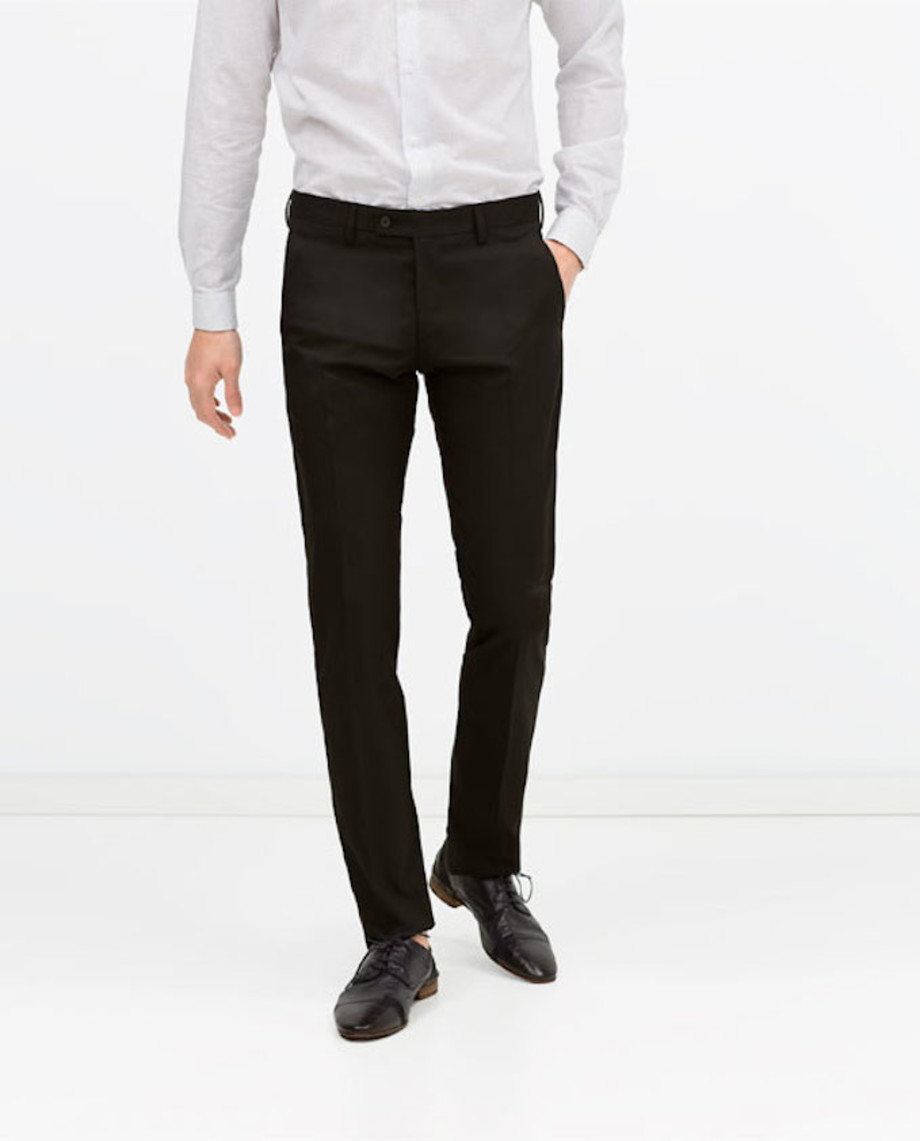zara black trousers mens