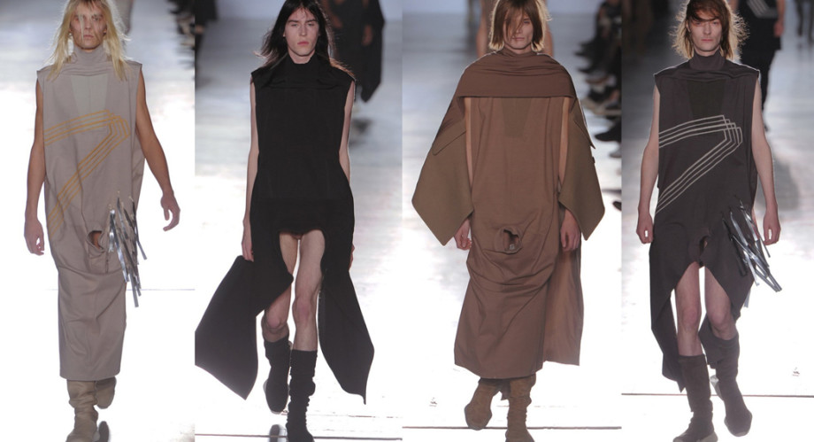 Rick Owens shows FULL FRONTAL male nudity on the catwalk 