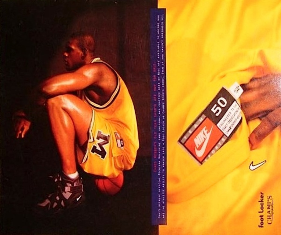 yellow and blue chris webber shoes 1994