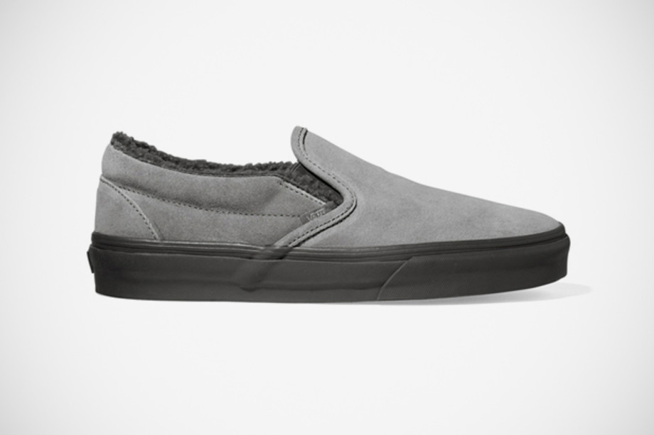 dark gray slip on vans