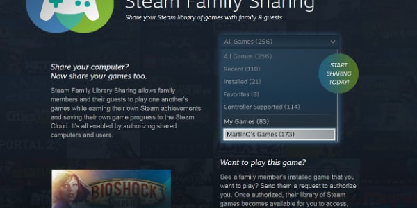 Steam Family Sharing Goes Live; Share Games With Your