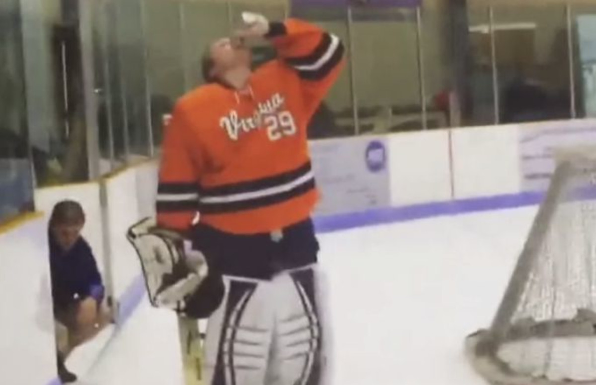 College Hockey Goalie Ejected From Game for Chugging a Beer on the Ice