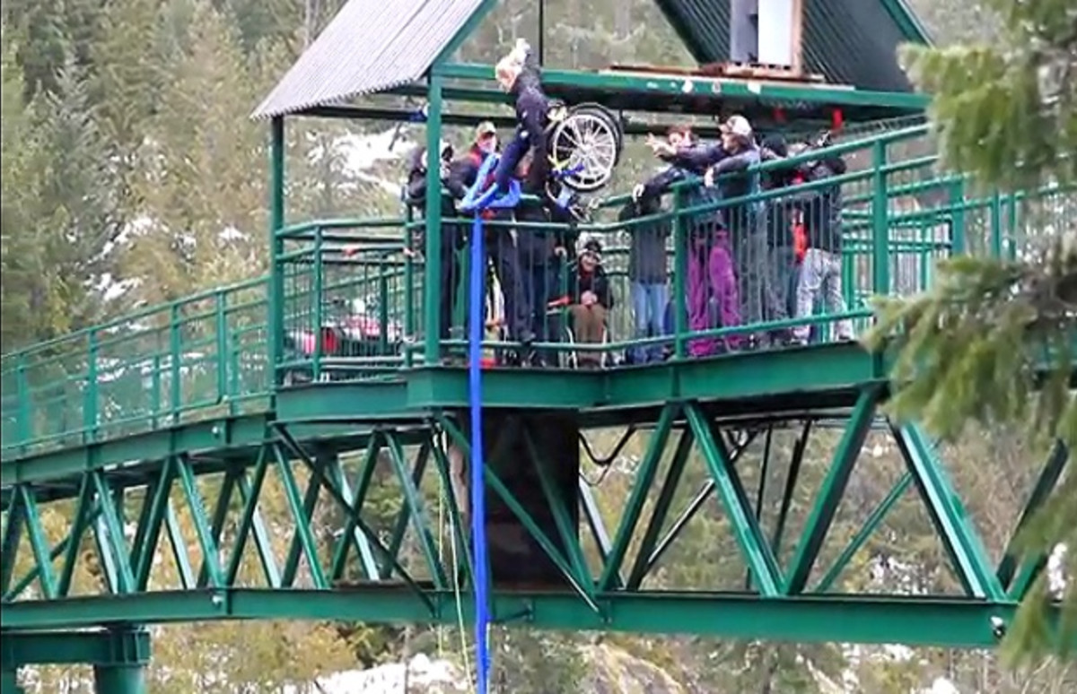 Paraplegic Girl Bungee Jumps From Wheelchair in British Columbia Complex