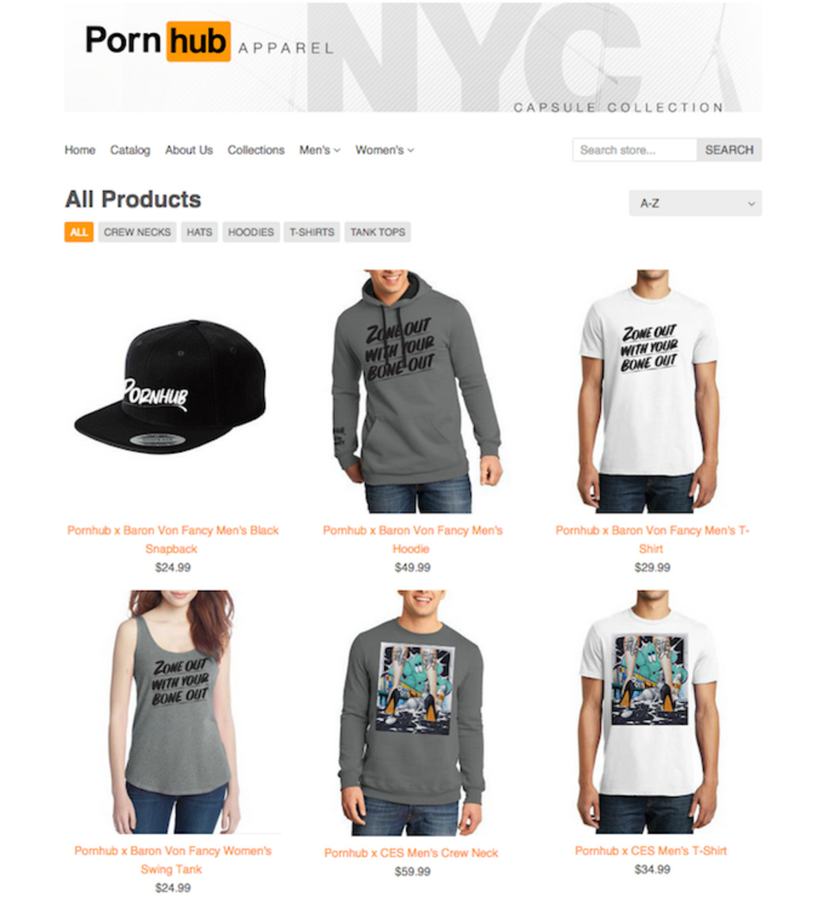 1200px x 1313px - Pornhub Rolls Out New NYC-based Fashion Line; Erects Pop-Up Shop ...