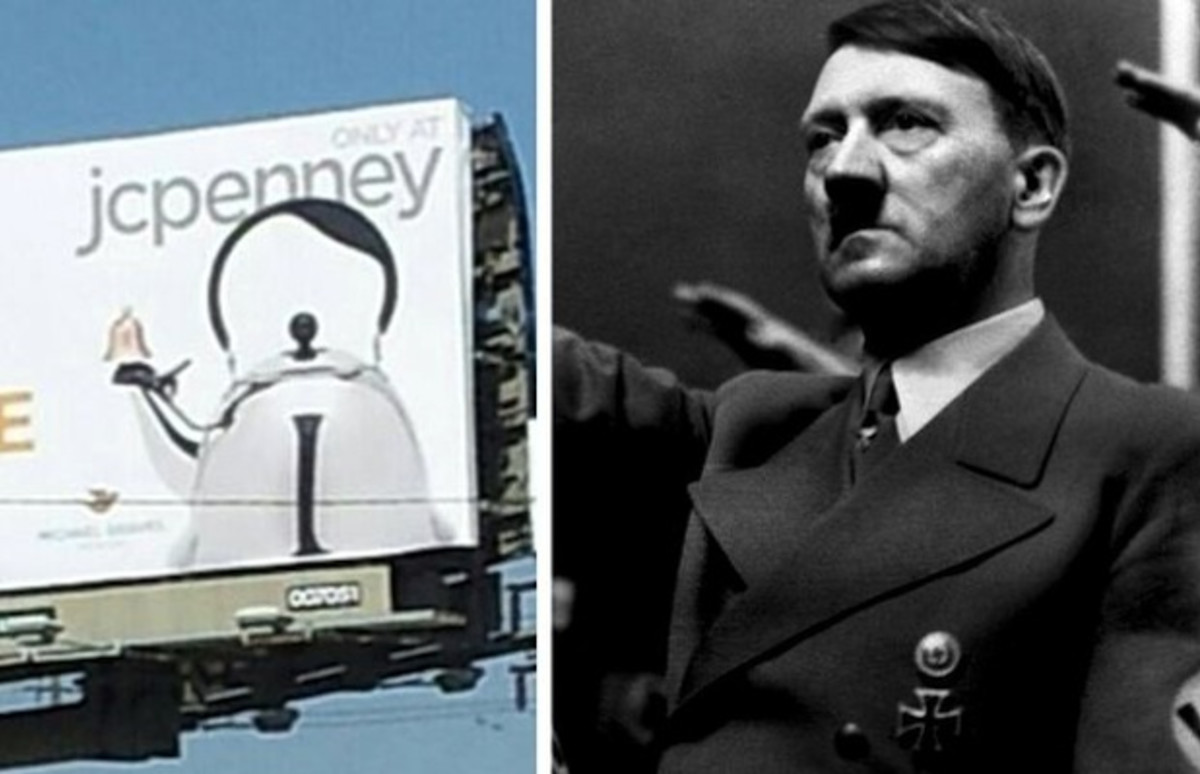 Hitler Reincarnated As A Tea Kettle on J.C. Penney’s Billboard Complex