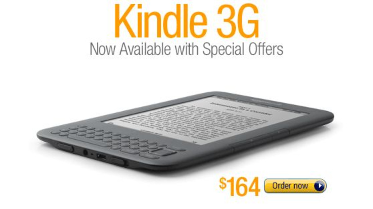 Amazon Kindle 3G Now 164 with ‘Special Offers’ Complex
