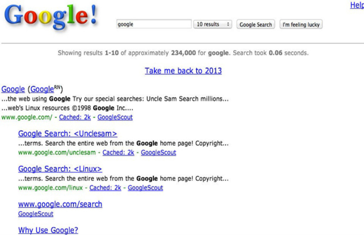 Go Back To 1998 With This Google Easter Egg Complex