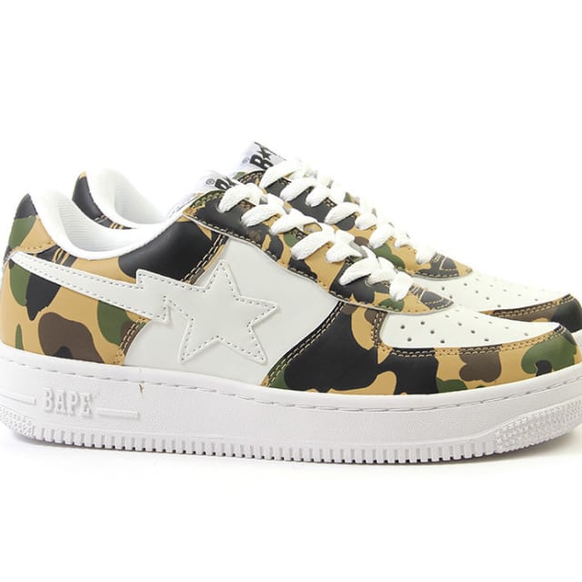 green and yellow bape shoes
