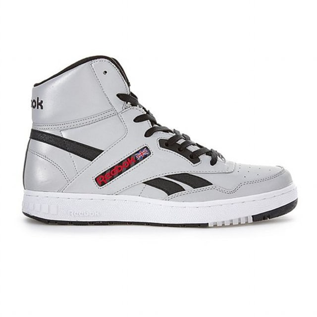black and silver high tops