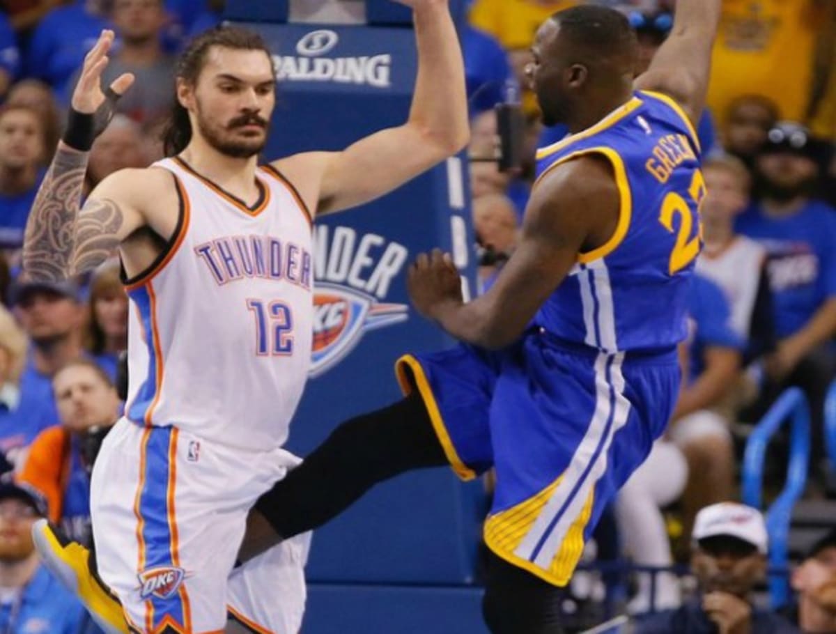 Twitter Blasts Draymond Green for Kicking Steven Adams In ...