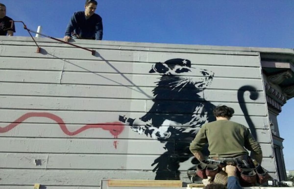 A Kickstarter Project Aims to "Save the Banksy" Rat Mural in San