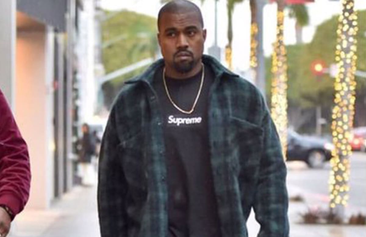 Kanye West Wearing Strapless 