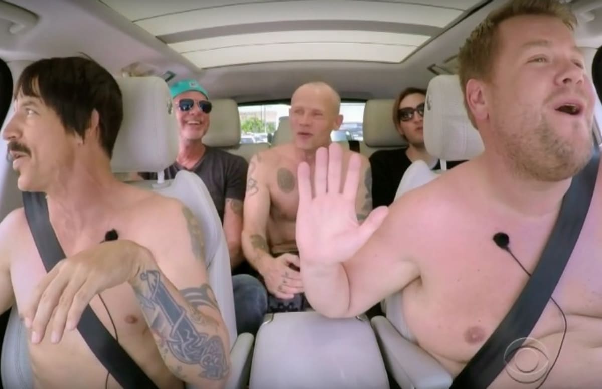 Red Hot Chili Peppers Rip Shirts Off, Wrestle With James Corden on Weird ‘Carpool ...1200 x 776