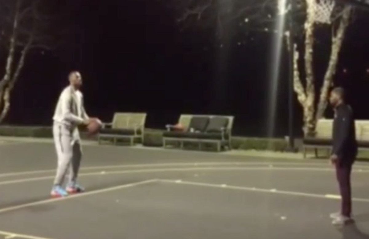 Watch LeBron James Shoot Free Throws Outside His House in the Middle of