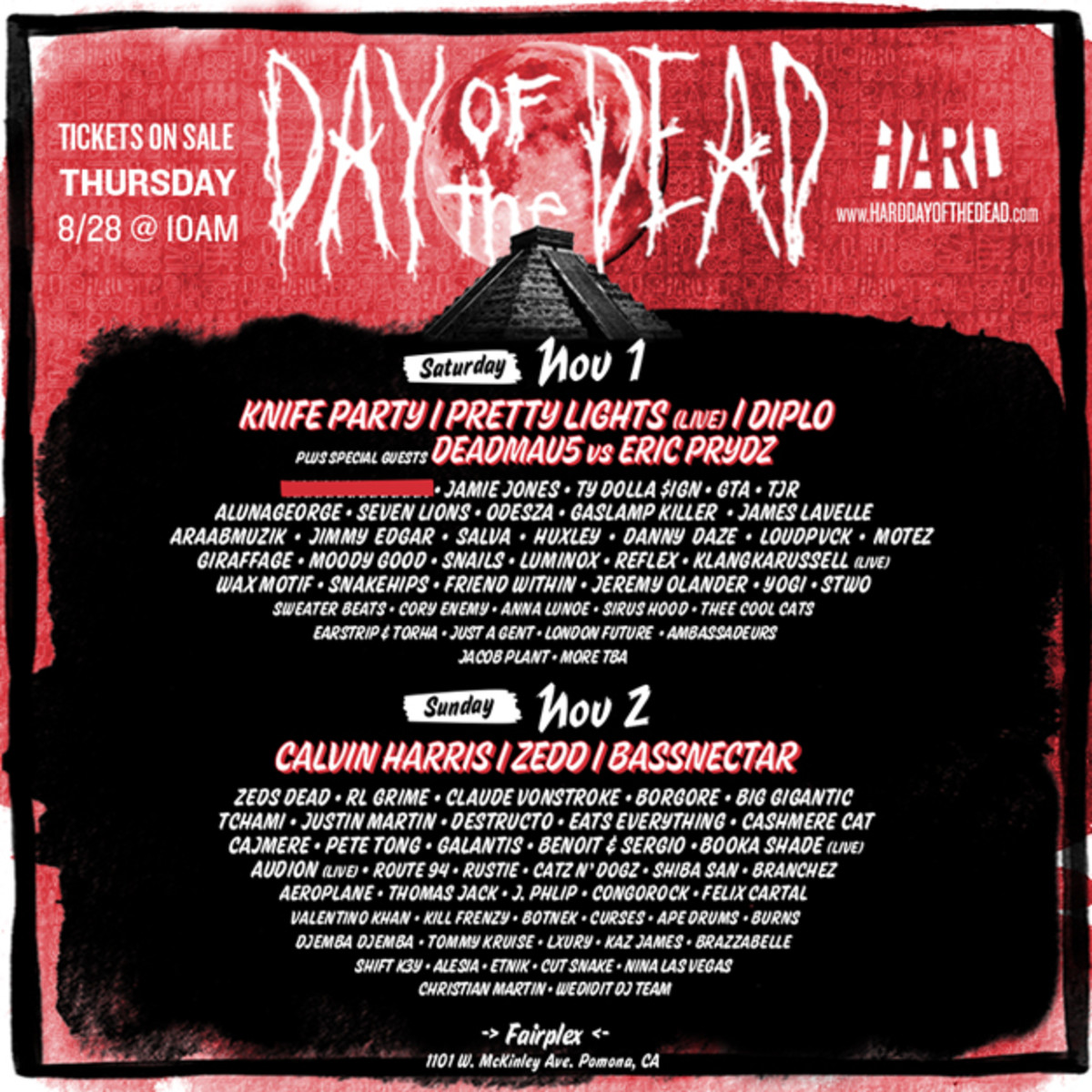 Here is the HARD Day of the Dead 2014 Lineup Complex