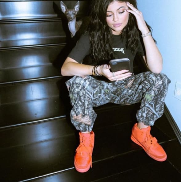 Kylie Jenner Wearing Nike Air Yeezy 2 Red Octobers | Complex
