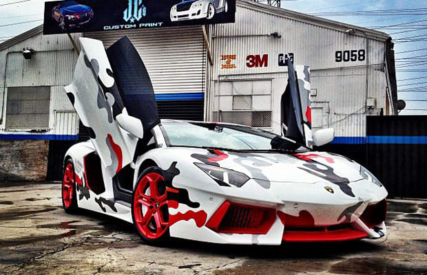 Chris Brown's Camo Lambo Is Modeled After Fighter Jet Foamposites | Complex