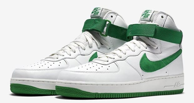 nike air force 1 high green and white