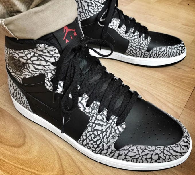 cream and black jordan 1