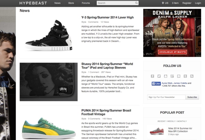 Hypebeast - The 15 Best Sneaker Blogs Right Now | Complex