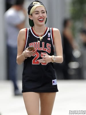 Miley Cyrus - Gallery: Photos of Female Celebs Wearing Jerseys | Complex