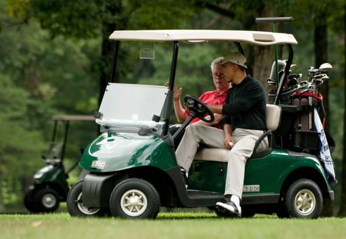 Obama and Bill Clinton - Gallery: 20 Photos Of Presidents Riding Golf ...