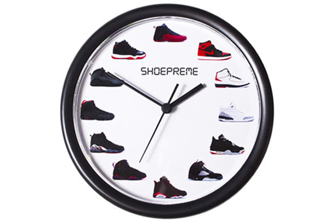 clock with mini sneakers