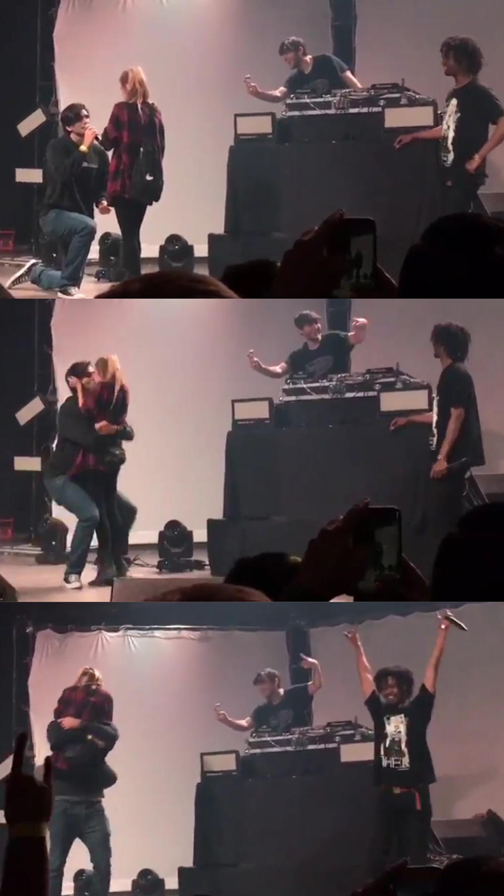 Brooke, Mitchell, Danny Brown on stage