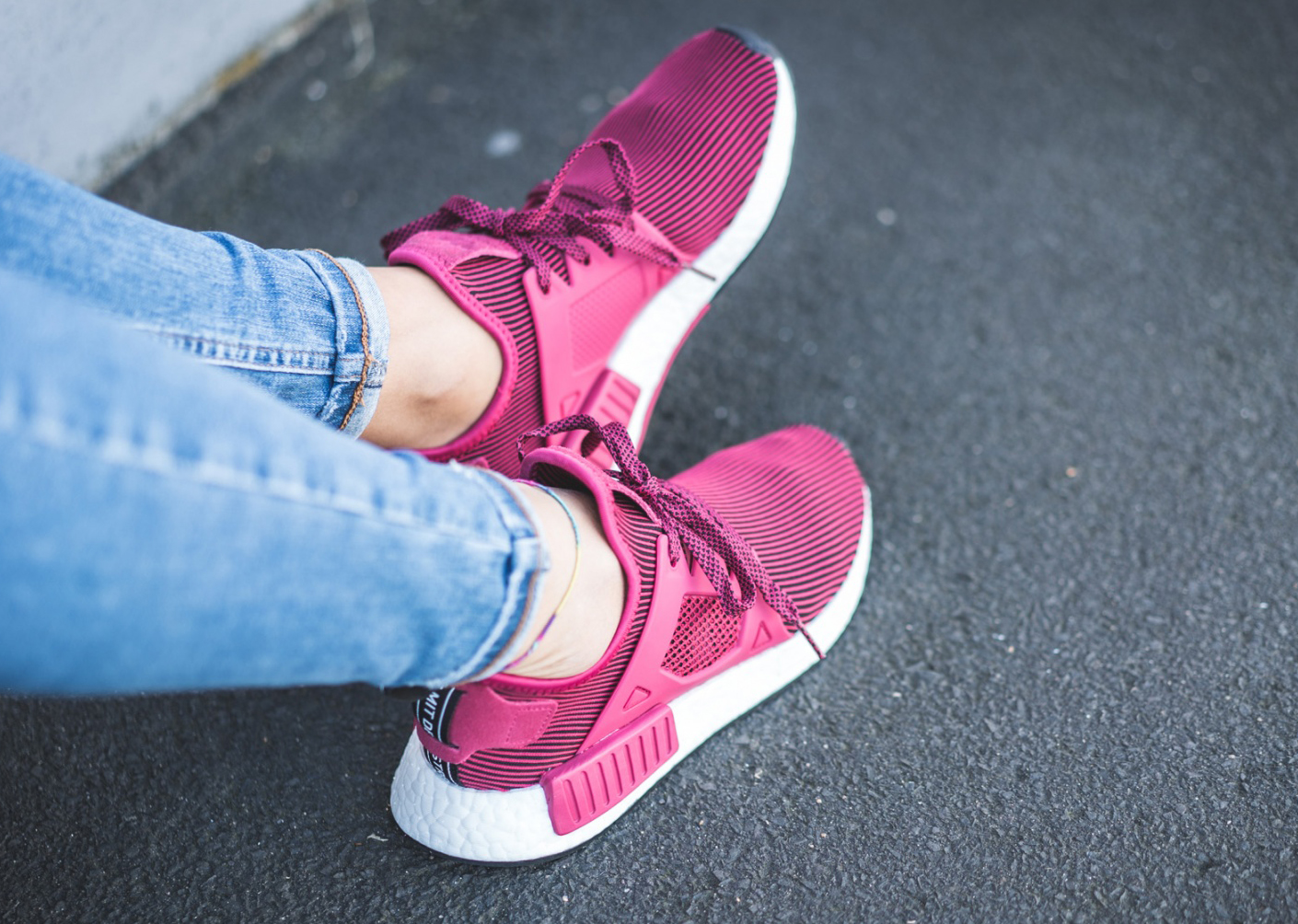 Pink Adidas NMD XR1 On Feet