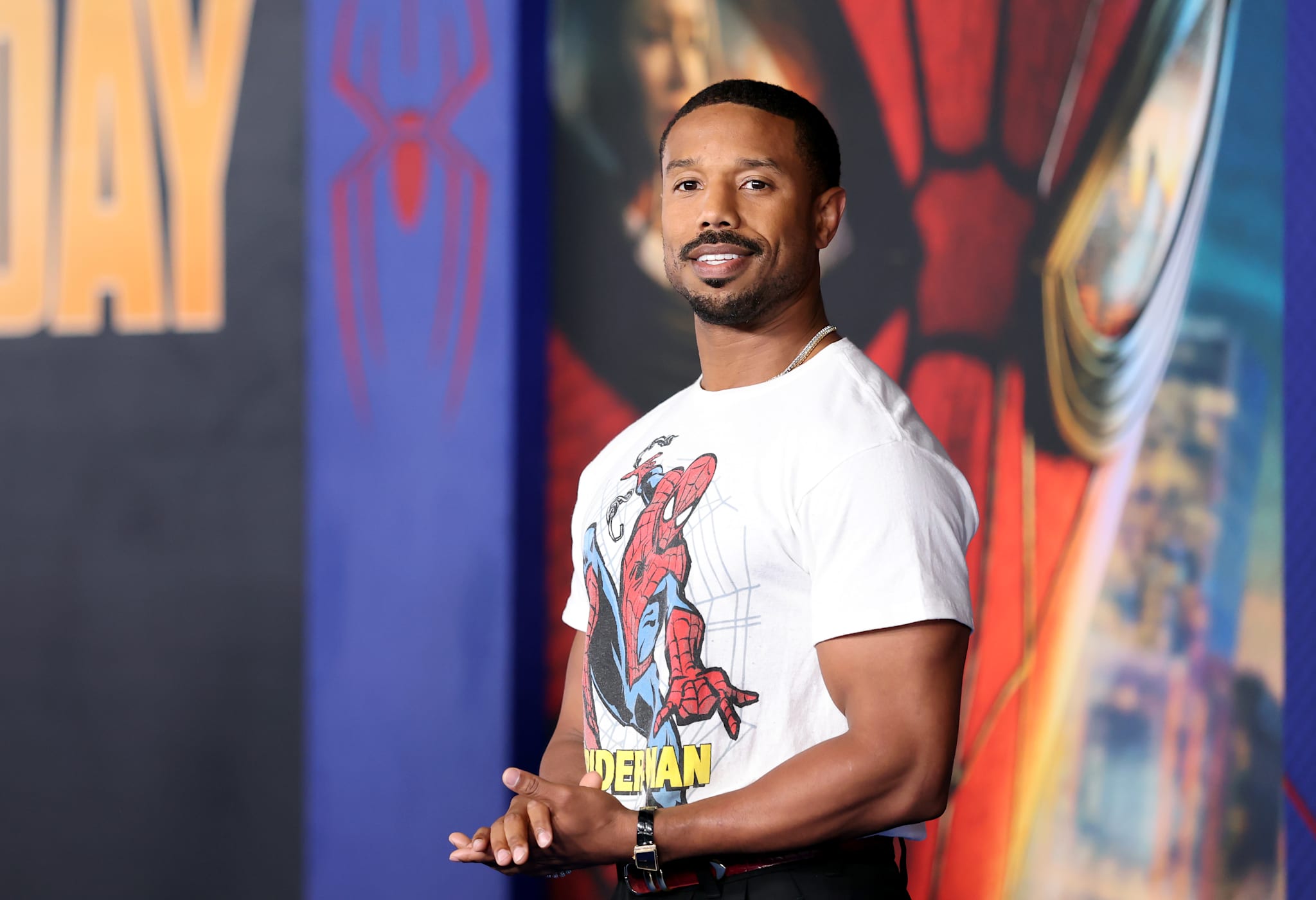 Michael B. Jordan Crashes 'Spider-Man' Premiere in a Vintage Web-Slinger Tee