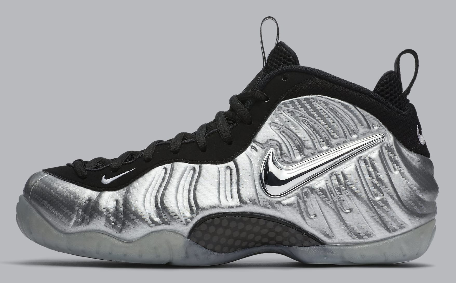 Silver Nike Foamposite Pro Carbon Fiber 