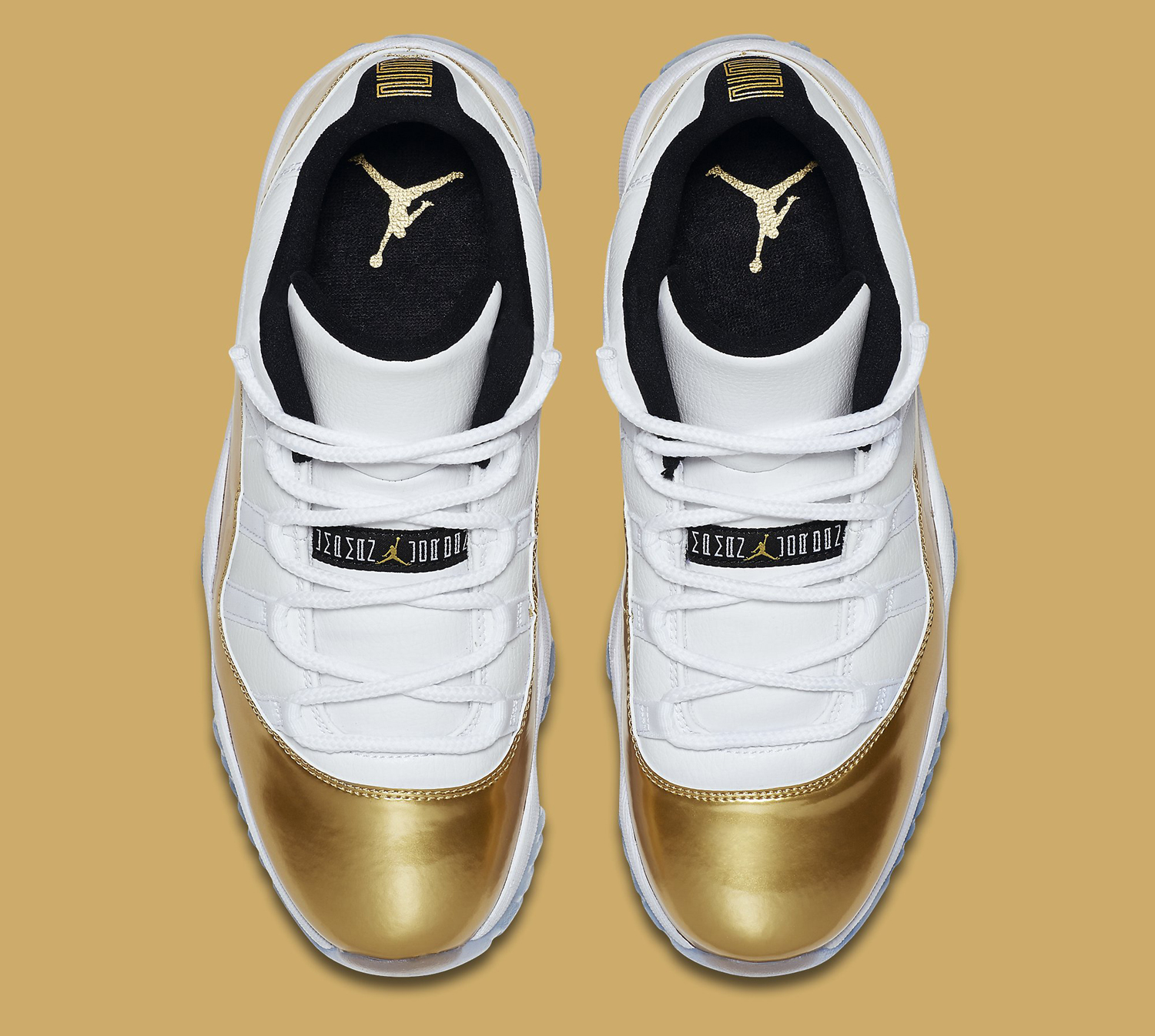 Gold Jordan 11 Low Top