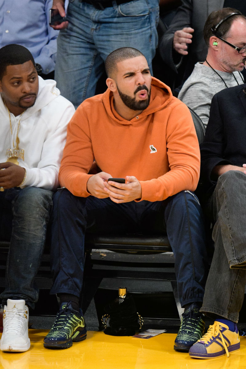 Drake Wearing the Navy/Volt Nike Air 