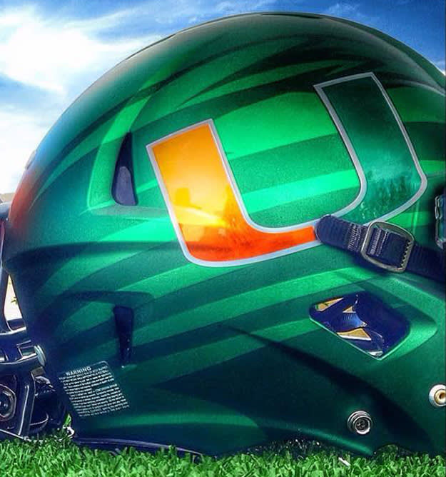 Miami Hurricanes Bring the Heat With These New Helmets for the 2014-15 ...